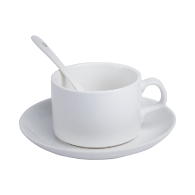 Кофейный набор для сублимации чашка с ложкой и блюдцем
